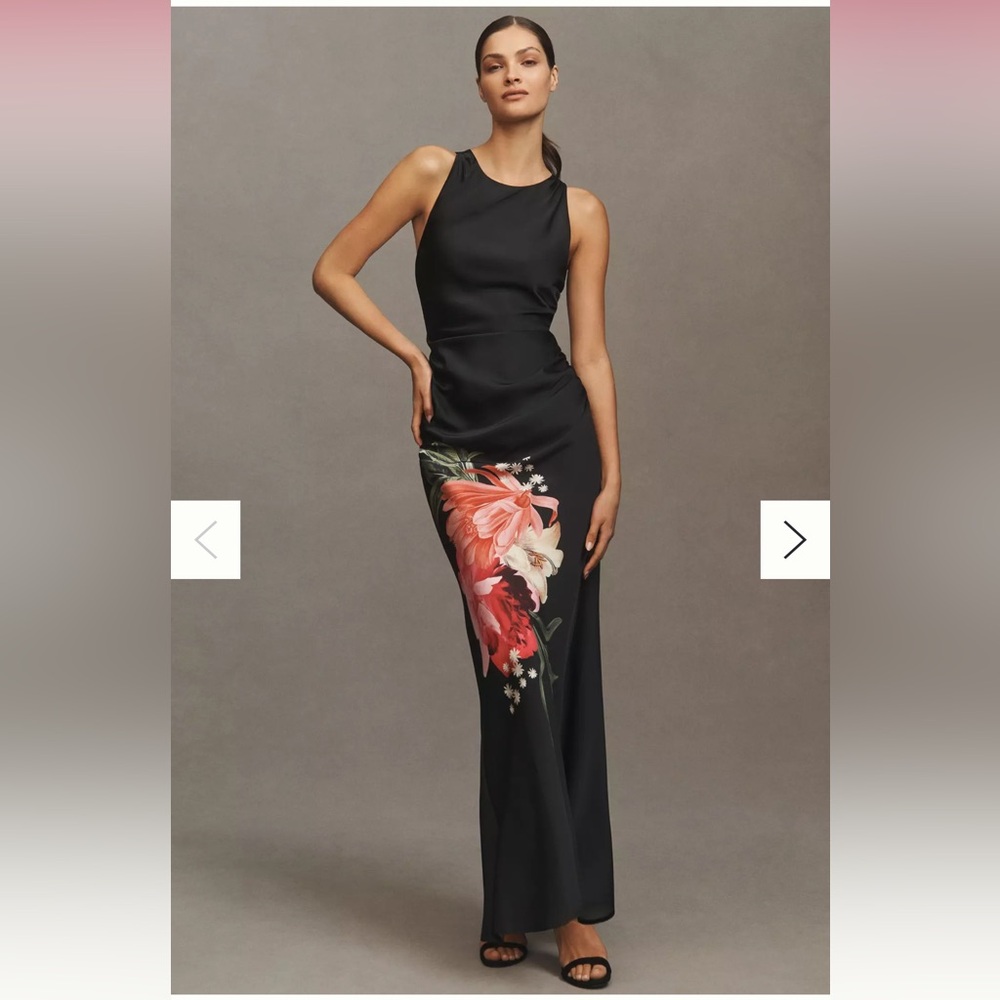 Anthropologie Black Pink Sheath Maxi Dress size 6 NWT sold out online